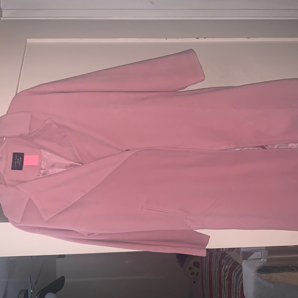 Pink oversized boyfriend coat